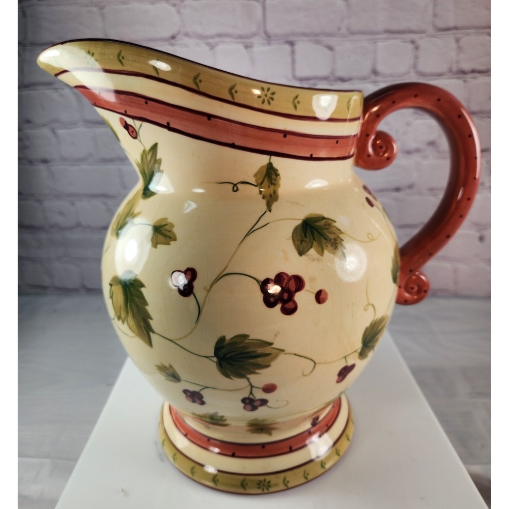 Waverly Garden Room Ceramic Floral Manor Beautiful Pitcher 96 oz Decor